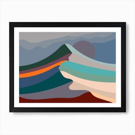 Hill Of Mountain At Midnight Art Print