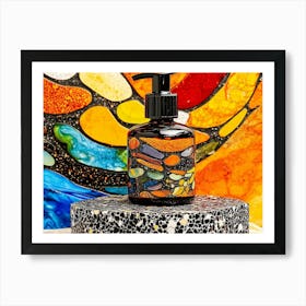 Stained Glass Bottle Art Print