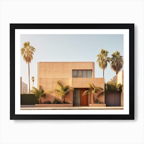 Burnt Orange Beach House With Palms Summer Photography Art Print