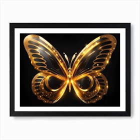 Golden Butterfly 86 Art Print