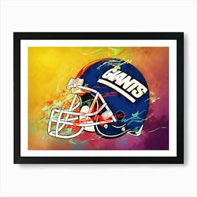 New York Giants Helmet Abstract Art Print