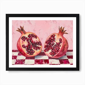 Pomegranate Pink Checkerboard 1 Art Print