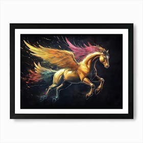 Pegasus Animal Abstract Stallion Art Print