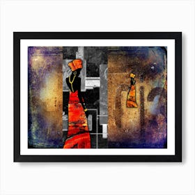 Tribal African Art Illustration In Painting Style 163 Art Print