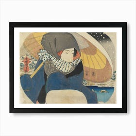 Woman With Umbrella In Snow (1830) Print In High Resolution By Utagawa Kunisada Art Print