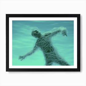 Man suspended in ethereal space Art Print