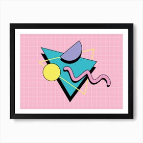 Memphis Pattern Retro Dreamwave 80s Pink Vintage Synthwave Artwork Art Print