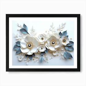 3d Paper Flowers 1 Art Print