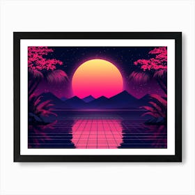 80'S Retro Background Art Print