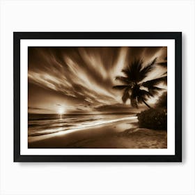 Sunset At The Beach 620 Art Print