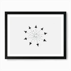 Abstract Composition Featuring A Black Hand Formed By A Constellation Of Arrows And Pointers Set In (5) Art Print