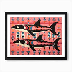 Fish Folk Style Animal Illustration Art Print