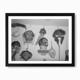 Heads Imagined And Made By Homer Tate, Safford, Arizona By Russell Lee Art Print