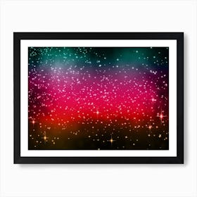 Yellow, Magenta, Teal Shining Star Background Art Print