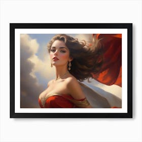 Woman In A Red Dress 8 Art Print