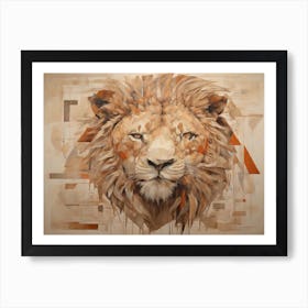 Lion with one eye Art Print