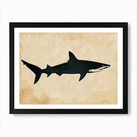 Blacktip Reef Shark Silhouette 2 Art Print