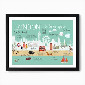 London Collage Art Print