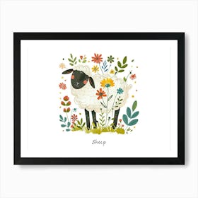 Little Floral Sheep 5 Poster Art Print