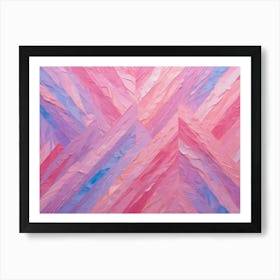 Abstract Geometric Design With A Textured, Painterly Effect In Shades Of Pink, Purple, And Blue Art Print