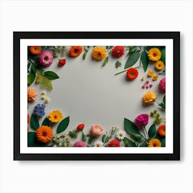 Flowers On A White Background Art Print