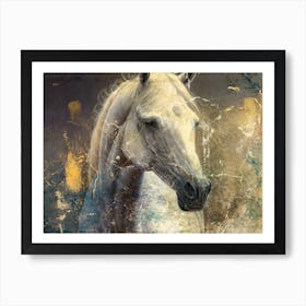 Horse Art Painting Drawing Vintage Retro Illustration Design 04 Art Print