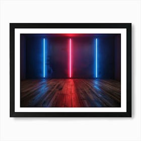 Neon Lights In A Room Art Print