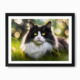 Black And White Majestic Cat 1 Art Print