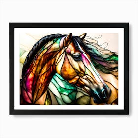 Stained Glass Horse Art Print