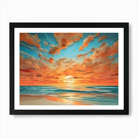 Sunset At The Beach 37 Art Print