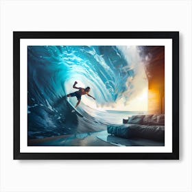 Magic021 Photo Surfing Poster A Man Riding Waves Through A Wave D219cc13 Cc7d 4da1 Bf85 Dd922233c64b Art Print