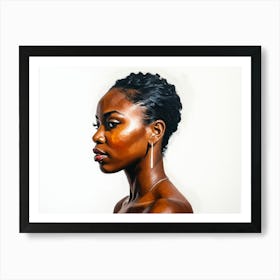 Side Profile Of Beautiful Woman Oil Painting 168 Art Print