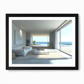 Serene Seaside Living Room 2 Art Print