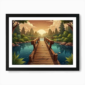 Bridge Over The River Art Print