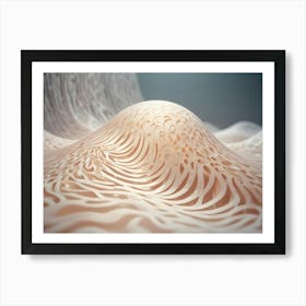 Abstract, Digital Rendering Of A White, Organic Surface With A Textured, Net Like Pattern Art Print