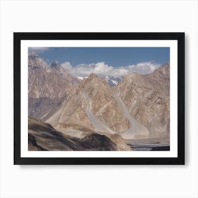 Pakistan Mountain Range With Sun And Shadow Art Print