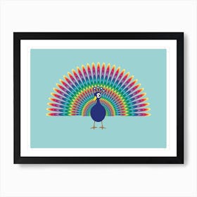 Rainbow Peacock Art Print