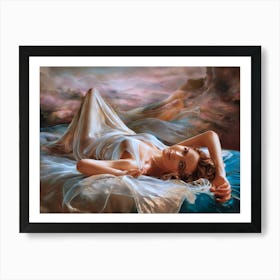 Sexy naked woman in bed. Nude Art Print #2 Art Print