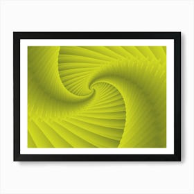 Spiral Fractal Green Background Art Print