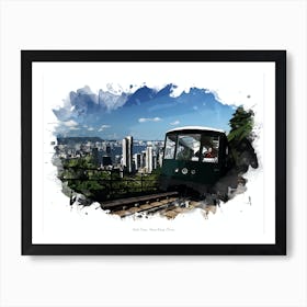 Peak Tram, Hong Kong, China Art Print