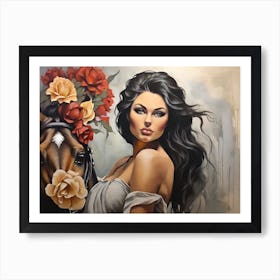 Woman With A Horse 2 Art Print