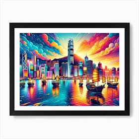 Hong City Skyline 1 Art Print