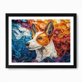 Basenji Paper Quilling Portrait Art Print