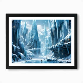 A futuristic city of Ice Art Print