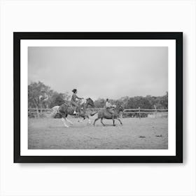 Trick Riding At Rodeo, Quemado, New Mexico By Russell Lee Art Print