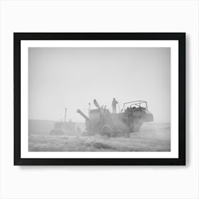 Tractor Drawn Combine In Wheat Field On Eureka Flats, Walla Walla County, Washington By Russell Lee 1 Art Print