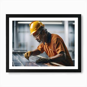 Solar Panel Worker Art Print