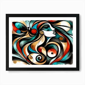 Rich Dynamic Abstract with Butterfly III Art Print