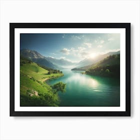 The Quiet Lake: A Lovely and Calming View Art Print