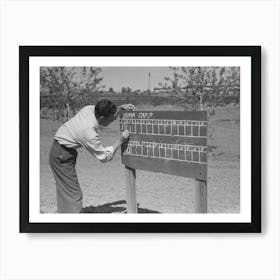Scoreboard For Baseball Game At The Annual Field Day Of The Fsa (Farm Security Administration) Farmworkers Art Print